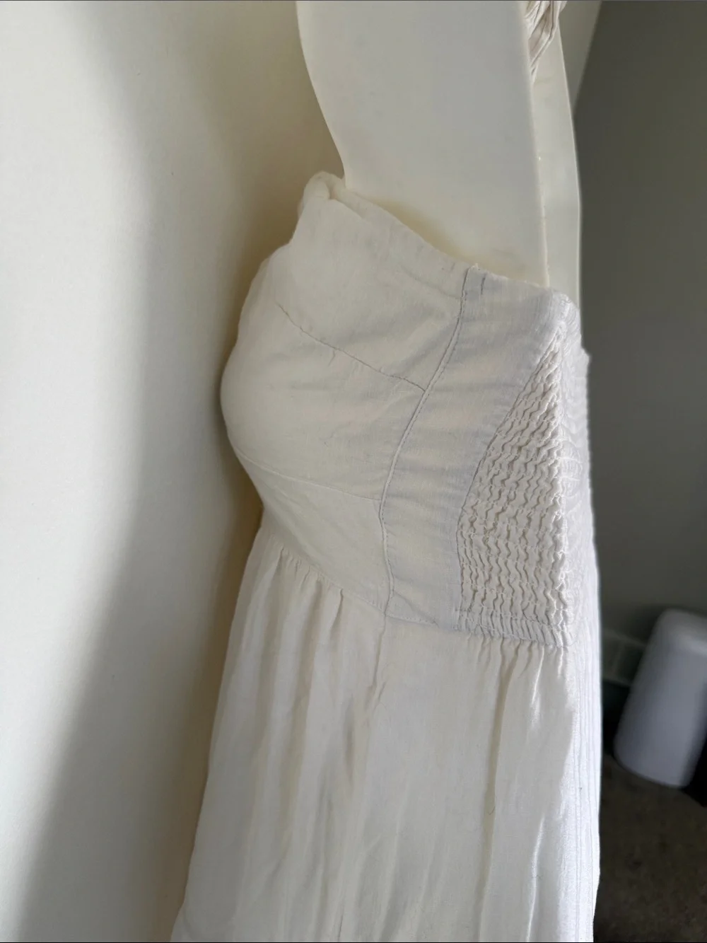 Abercrombie & Fitch White Strapless Halter Maxi Dress Petite Large